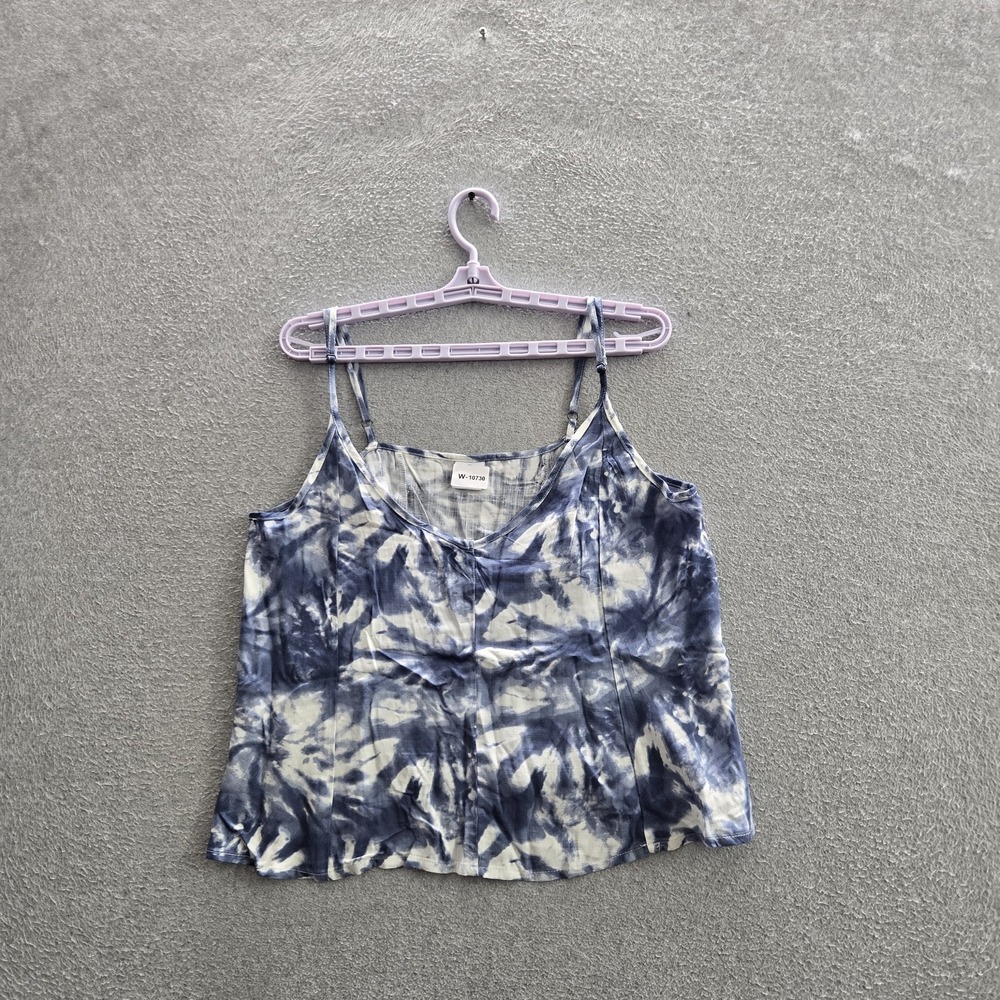 Hurley Women Tank Top XL Blue Tie Dye Scoop Neck Pullover‎ Cami